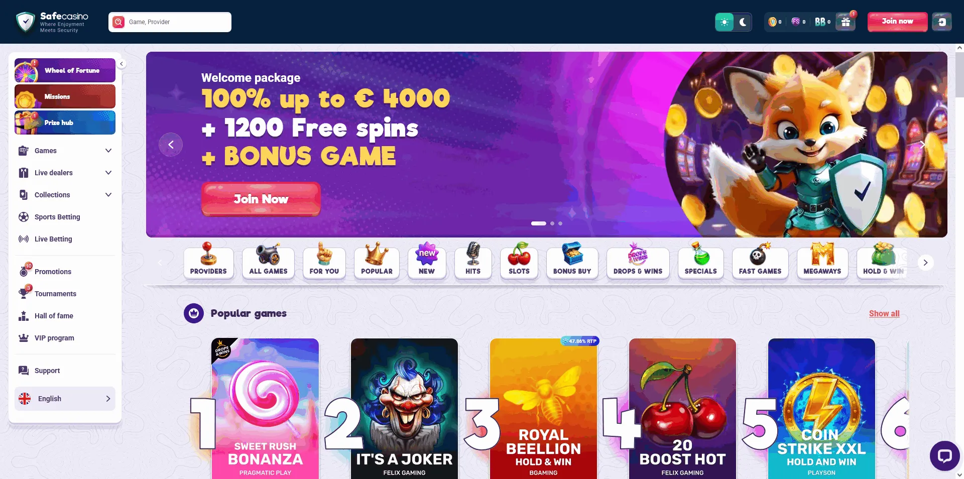 Safe casino offers Safe EU online casino homepage